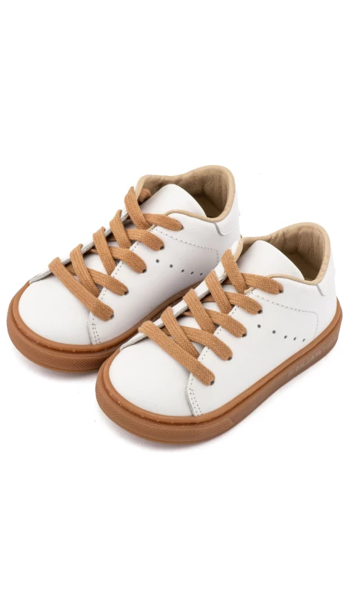 Δετό Δερμάτινο Sneaker BW 4312 Μπεζ9