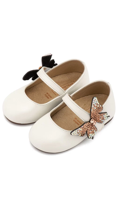 Παιδικές Μπαλαρίνες με Καρδιά & Πεταλούδα | Λευκές Κοριτσίστικες Μπαλαρίνες6