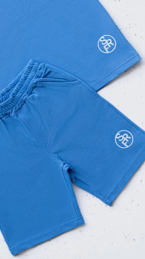 Μπλε Παιδικό Σετ Αγόρι με Κοντομάνικο T-Shirt & Βερμούδα2