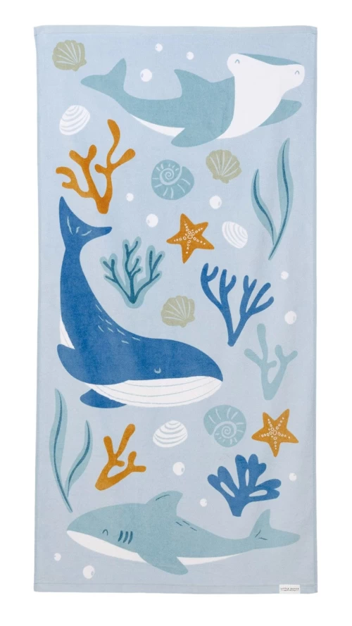 Little Dutch Παιδική Πετσέτα Θαλάσσης Ocean Dreams Blue με Θαλάσσια Ζωάκια4