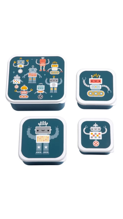 A Little Lovely Company Σετ 4 Δοχεία Φαγητού Robots8