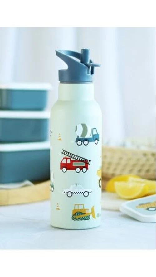 A Little Lovely Company XL Ανοξείδωτο Παγούρι Vehicles 500ml4