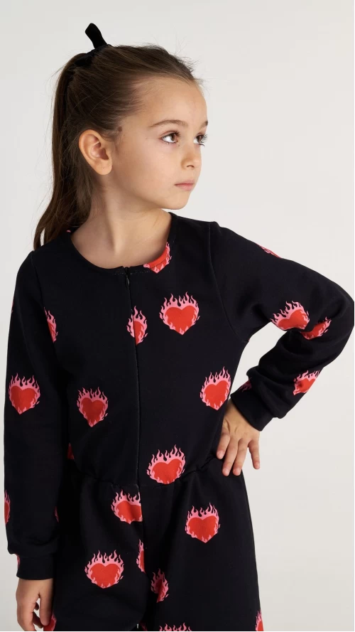 Παιδική Ολόσωμη Φόρμα Flaming hearts