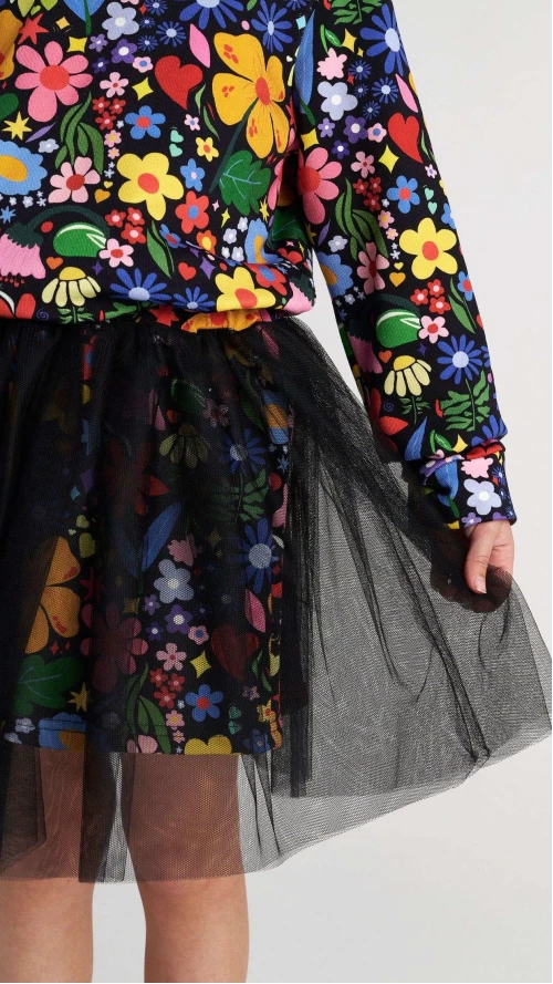 Παιδικό Σετ Μπλούζα Floral & Φούστα με Τούλι