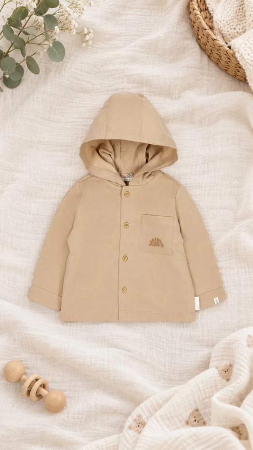 Παιδικό Overshirt με Κουκούλα Warm Taupe3