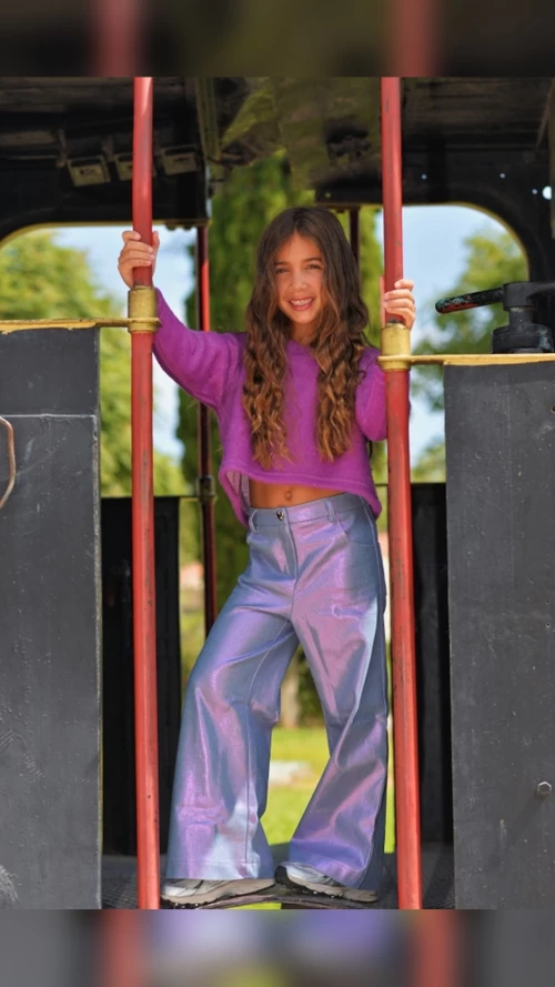 Purple Metallic Jeans 4